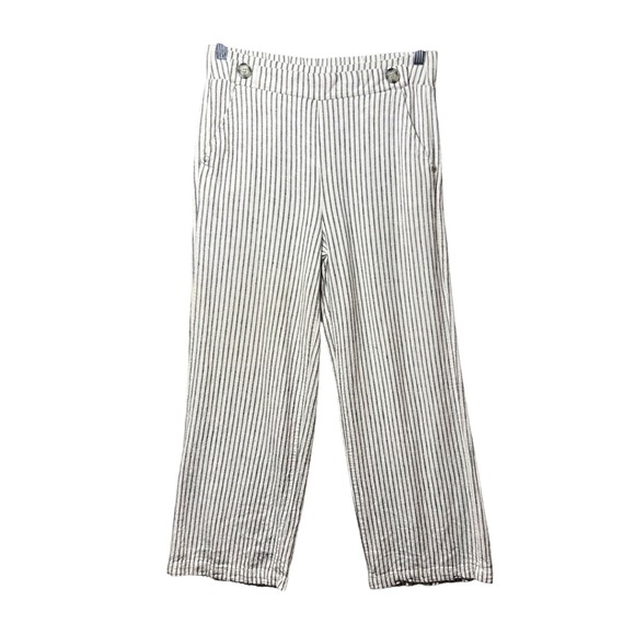 Definitions by d.jea Pants - Definitions d.jea Womens Medium Striped Linen Blend Wide Leg Pants Black White